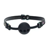 Ouch By Shots Ouch! Venice Collection Silicone Ball Gag Juodas - Adjustable Leather Strap