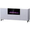 Cama Meble Komoda - Pafos Su Elektriniu Židiniu 180x42x82 Cm Balta Matinė