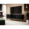 TV staliukas Cama Meble TV Spintelė - Pafos 150x40x60, Auksinė, Juoda