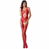 Passion Woman Passion Bodystocking BS057 Raudona - Flexible Fishnet Design, One Size