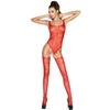 Passion Woman Passion BS034 Raudona Bodystocking - Elegant Fishnet, One Size