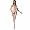Passion Woman Passion BS057 Baltas Bodystocking - Elegant Fishnet Lingerie, One Size