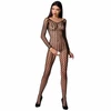 Passion Woman Passion BS068 Bodystocking Juodas One Size - Fishnet &amp; Lace Design