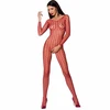 Passion Woman Passion BS068 Raudona Lace Fishnet Bodystocking One Size - Elegant Design