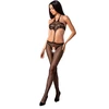 Passion Woman Passion BS080 Bodystocking Juodas One Size - Elegant Lace Mesh Design