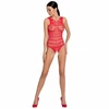 Passion Woman Passion BS086 Bodystocking Raudona Lace Mesh One Size Lingerie