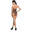 Passion Woman Passion BS087 Juodas Fishnet Bodystocking with Lace Details One Size