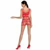 Passion Woman Passion BS089 Bodystocking Raudona Mesh Lace One Size - Flexible Fit