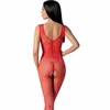 Passion Woman Bodystockings PASSION BS098 Raudona Bodystocking - One Size, Mesh Lace Design