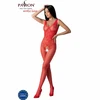 Passion Woman Bodystockings PASSION BS098 Raudona Bodystocking - One Size, Mesh Lace Design