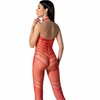 Passion Woman Bodystockings PASSION BS100 Bodystocking Raudona One Size - Elegant Mesh Design