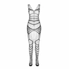 Passion Woman Bodystockings PASSION BS102 Bodystocking Baltas - Elegant Mesh Lingerie One Size