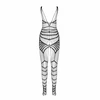 Passion Woman Bodystockings PASSION BS102 Bodystocking Baltas - Elegant Mesh Lingerie One Size