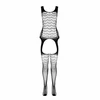 Passion Woman Bodystockings PASSION BS104 Bodystocking Baltas One Size - Elegant Mesh Lingerie