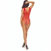 Passion Woman Bodystockings PASSION BS109 Raudona Butterfly Bodystocking - Elegant Openwork Design