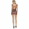 Passion Woman Bodystockings PASSION BS111 Juodas Lace Bodystocking - Elegant Openwork Design