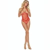 Passion Woman Bodystockings PASSION BS114 Raudona Grid Bodystocking - Open Design, Flexible Fit