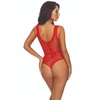 Passion Woman Bodystockings PASSION BS115 Bodystocking Grid Raudona - Refined Openwork Lingerie, Size Range XS-L