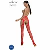 PASSION WOMAN GARTER &amp; STOCK Passion ECO S001 Raudona Bodystocking - Eco-Friendly Recycled Material, One Size