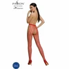 PASSION WOMAN GARTER &amp; STOCK PASSION ECO S007 Raudona Bodysuit - Sustainable Recycled Nylon, One Size