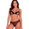 Passion Woman Sets PASSION Intimari Juodas Lace Bra &amp; Mesh Panty Set S/M - Elegant Design