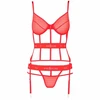 Passion Woman Corsets Passion Kyouka Corset Raudona L/XL - Adjustable Straps &amp; Matching Thong