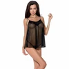 Passion Woman Chemise Passion Melania Chemise S/M Juodas - Elegant Lingerie Set with Thong