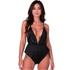 Passion Woman Teddies PASSION SENSIE Satin Bodysuit Juodas S/M Adjustable Straps