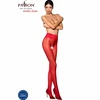 PASSION WOMAN GARTER &amp; STOCK Passion TIOPEN 008 Raudona Decorative Lace 1/2 Tights 30 DEN