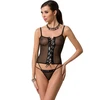 Passion Woman Sets Passion Zoe Set S/M Juodas - Elegant Lingerie Top &amp; Thong Duo