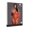 Shots Penthouse Shimmering Bodystocking Plus Size Raudona-Gold Glitter Off-Shoulder