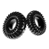 PerfectFitBrand Perfect Fit Blend Premium Stretch Slim Ribbed Rings Set - Silicone, 4 Sizes