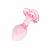 Pink Rožinė Anal Collection Glass Plug Medium Heart-Shaped Base 8.3 cm Rožinė