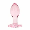 Pink Rožinė Anal Collection Glass Plug Small Rožinė 7cm Heart-Shaped Base