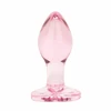 Pink Rožinė Anal Collection Glass Plug Small Rožinė 7cm Heart-Shaped Base