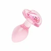 Pink Rožinė Anal Collection Glass Plug Small Rožinė 7cm Heart-Shaped Base