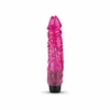 Pink Rožinė Dream Toys Jelly Supreme Rožinė Glitter Vibrating Intimate Device 22cm