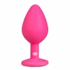 Pink EasyToys Diamond Plug Medium Rožinė - Silicone Intimate Priedas with Gemstone Base