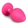 Pink EasyToys Diamond Plug Medium Rožinė - Silicone Intimate Priedas with Gemstone Base