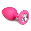 Pink Rožinė EasyToys Diamond Plug Small Rožinė - Silicone Intimate Priedas with Jewel Base