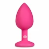 Pink Rožinė EasyToys Diamond Plug Small Rožinė - Silicone Intimate Priedas with Jewel Base