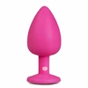 Pink EasyToys Silicone Intimate Plug Large Rožinė with Decorative Gemstone