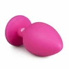 Pink EasyToys Silicone Intimate Plug Large Rožinė with Decorative Gemstone