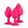 Rožinė EasyToys Silicone Jewel Plug Set Rožinė - 3 Sizes, Decorative Base