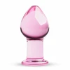 Pink Rožinė Glas Rožinė Medium Anal Glass Plug - Smooth Borosilicate, 4.3 cm