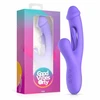 Pink Rožinė Good Vibes Only Tess Silicone Rabbit Vibrator with Dual Motors Rožinė