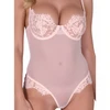 Passion Woman Teddies Rožinė Passion Zovel Bodysuit Light Rožinė S/M - Sheer Mesh &amp; Lace Design
