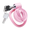 Xr Brands Rožinė Pussification Rožinė Compact Chastity System with Adjustable Rings