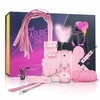 Pink Rožinė Secret Pleasure Chest Rožinė 11-Piece Adjustable Bondage Kit for Couples
