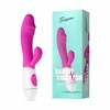 Pink Rožinė Teazers Rožinė Dual-Action Silicone Rabbit Vibrator, 10 Modes, Atsparus vandeniui
